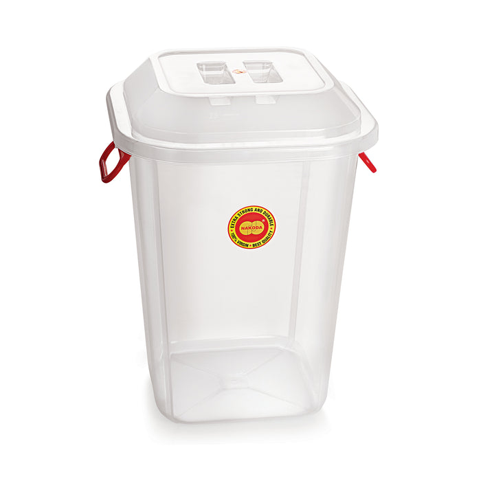 MODERN SQUARE BUCKET WITH LID (TRANSPARENT)